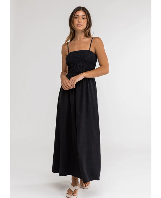 Rhythm Classic Shirred Midi Dress