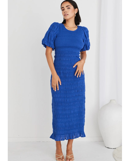 Ivy + Jack Jade Puff Sleeve Ruched Maxi Dress