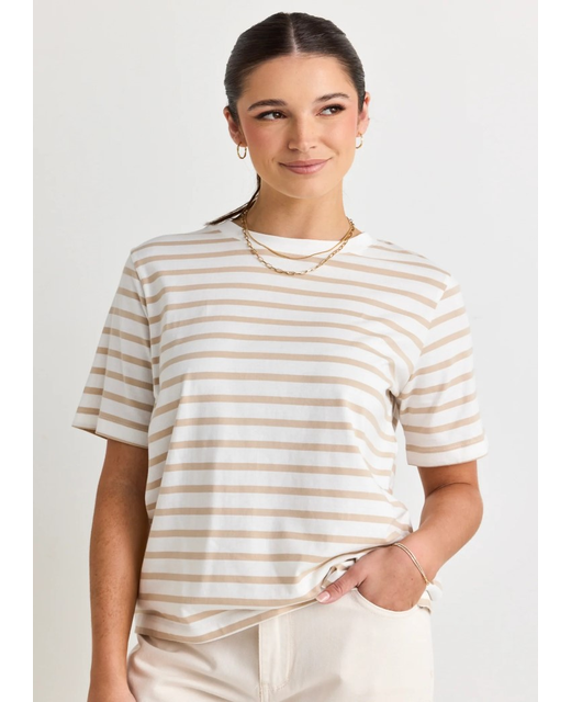 Re-Union Binding Stripe Box Fit Tee