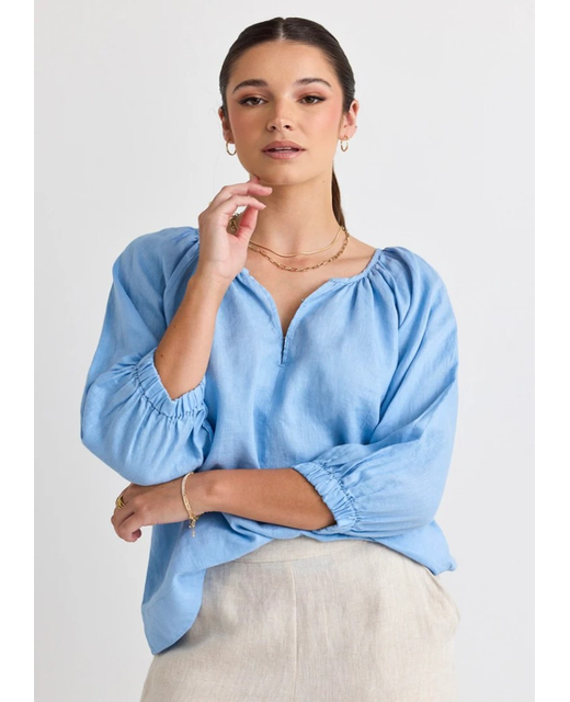 Re-Union Revolutionary Linen Relaxed LS Top