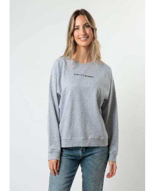 Stella + Gemma Sweater Grey Painted Black Logo