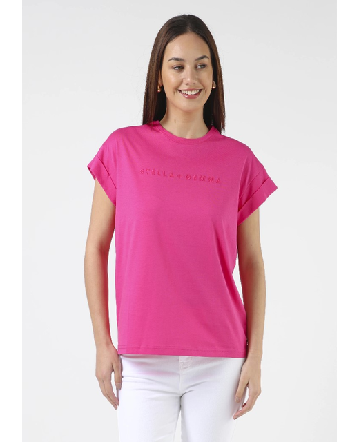 Stella + Gemma Emboided Cuff Sleeve Tee