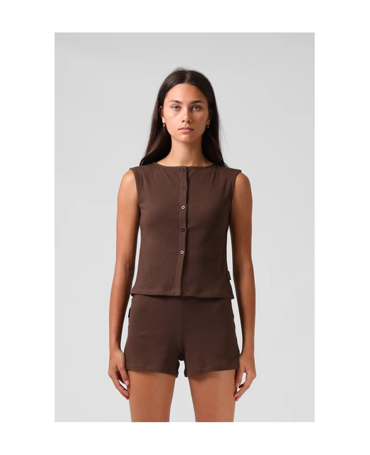 RPM Button Up Tank Top