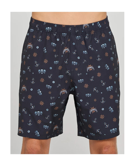 The Mad Hueys Triple Anchor18"' Swim Volley Shorts