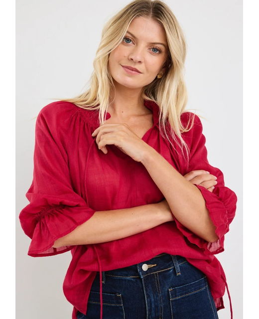 Among The Brave Expedition Shirred Neck Top