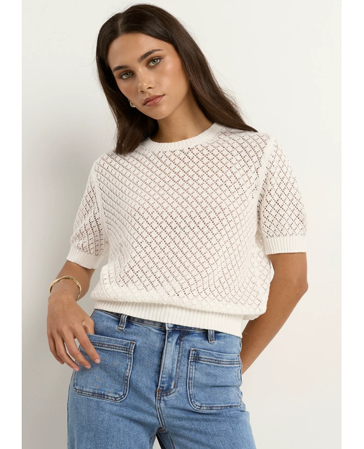 Ivy+Jack Dapple Boxy Knit Lace Tee