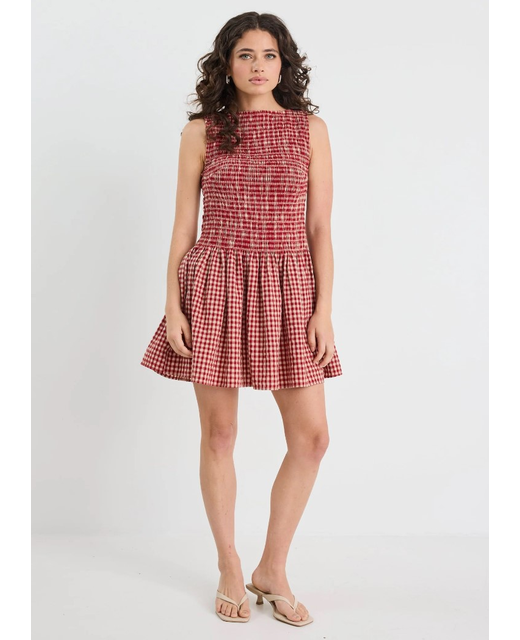 Ivy+Jack Rowan Gingham Sleeveless Mini Dress