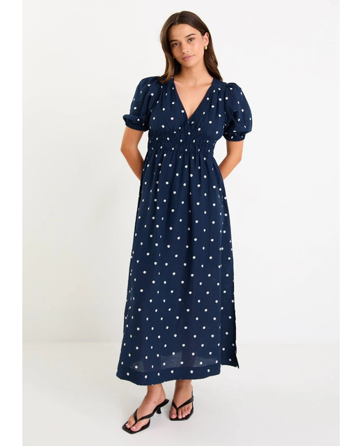 Stories Be Told Eloquent Polka Dot  Maxi Dress