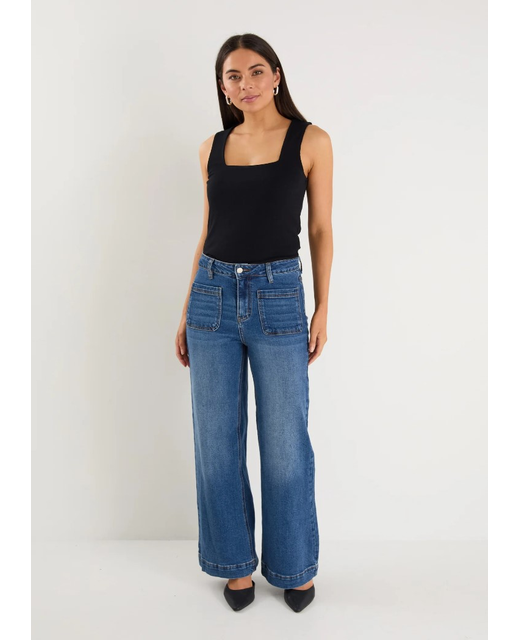Among The Brave Zoey Jean High Rise Wide Leg