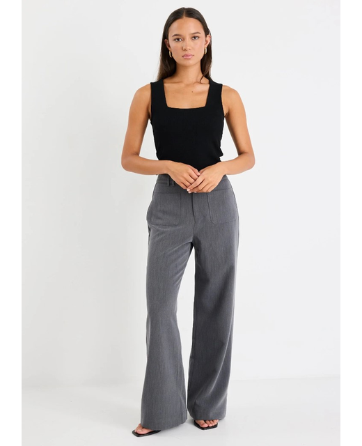 Among The Brave Zoey Tailored High Rise Wide Leg Pants