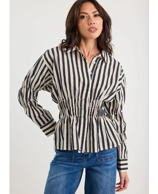 Stories Be Told Composite Shirred Body Shirt