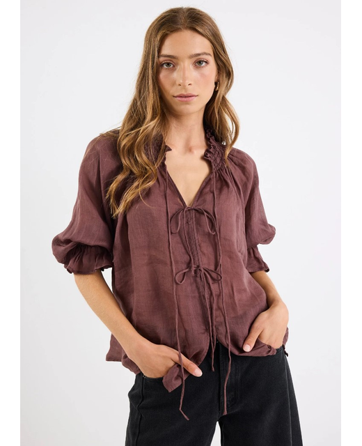 Among The Brave Prospect Tie Front Top